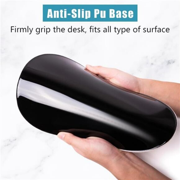 Black ergonomic mouse pad with wrist rest memory foam non slip base office desk - Picture 7 of 8